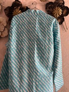 Aqua Blue Striped Kurta