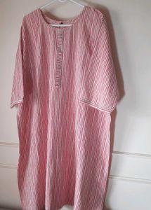 Striped Red Cotton Kurti