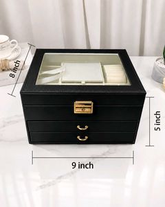✨🤌Elegant Black Jewelry Box Organizer