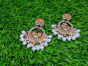 Pearl and Stone Statement Earrings