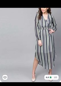 Striped Maxi Dress with Elastic Waist