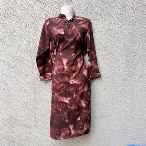 Maroon Tie-Dye Kurta