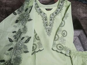 Elegant Light Green Floral Kurta Set