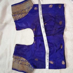 blue colour blouse with fancy back design