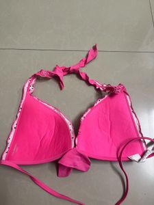 Pink Floral Bikini Top