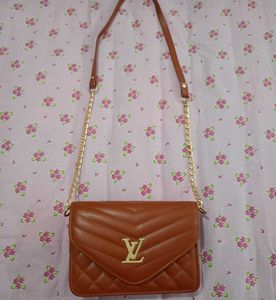 Stylish Brown Quilted Crossbody Bag