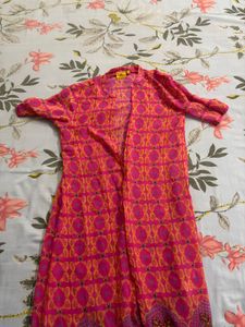Vibrant Pink & Orange Patterned shrug