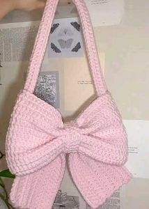 Cute Crochet Bow Hobo Bag