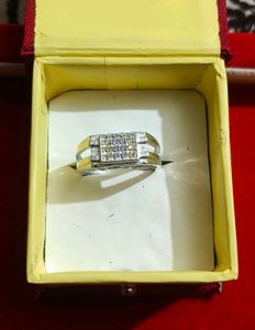 solid pure silver gents ring
