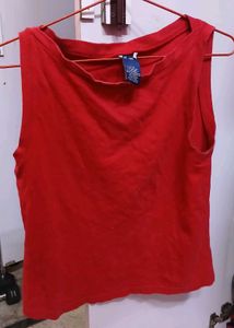 Vibrant Red Sleeveless Top