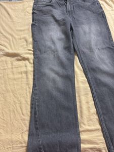 Stylish Grey Wash Wide Leg Jeans