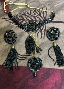 Elegant Black Stone Jewellery Set