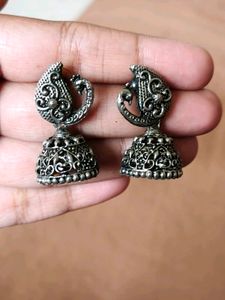 Peacock Design Jhumka Earrings