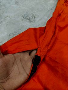Bright Orange Kurta with Black Trim