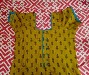 Yellow Printed Kurta 💛