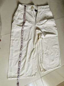 ZARA Off-white culottes trousers