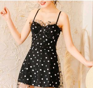 27158. Cute Black & White Polka Dot romper