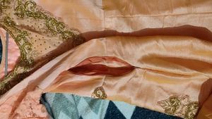 Elegant Peach Embroidered Gown for womern &amp; girls.