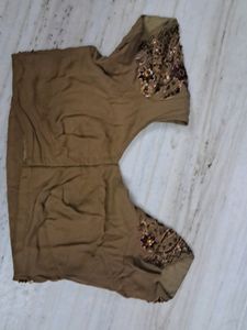 Brown Saree with Embellishments