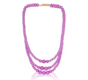 Elegant Pink Pearl Necklace &amp; Earring Set