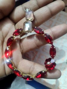 Red Jewel Statement Earrings