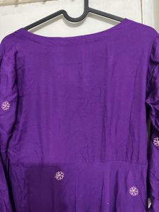 Elegant Purple Embroidered Anarkali Gown