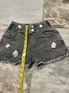 High Waisted Ripped Denim Shorts