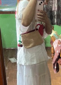 Handmade Crochet Bag with Rose Detail