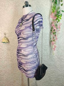 Marble Print Bodycon Mini Dress