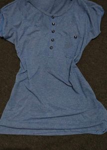 🎁Fitted Top✨ Blue Half Sleeve cute