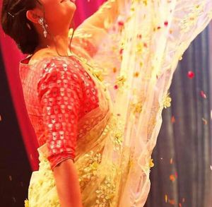 Embroidered Net Saree without blouse