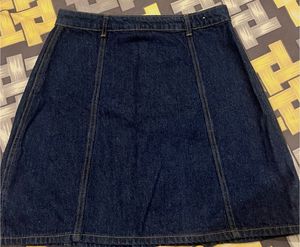 Cute Button-Front Denim Skirt