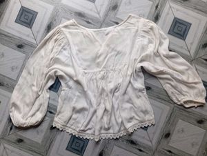 Off-White Embroidered Kurta Top