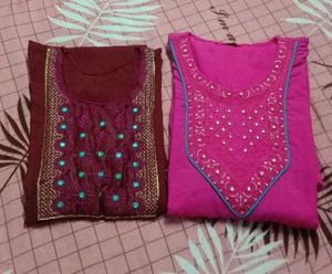 Set of 2 Embellished Kurtis