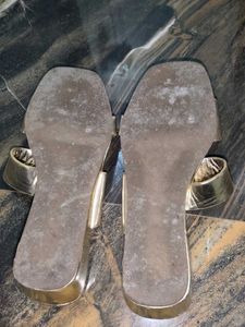 Gold Metallic Slip-On Sandals