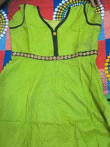 Green Kurta with Embellished Border