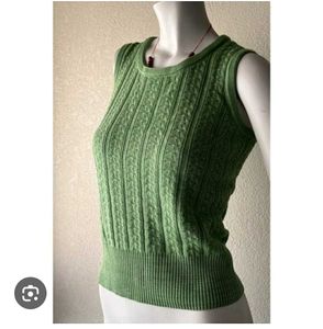 Green Knitted Tank Top