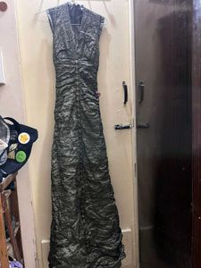 Vintage Nicole Miller Stretch Mermaid V-Neck Gown