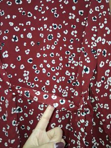 Maroon Floral Print Y2K Shirt🌸