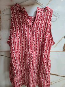 Stylish Printed Sleeveless Kurta