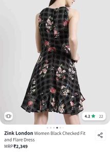 Zink London Women Black Checked Dress