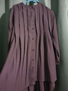 Pleated Mauve Long Sleeve Top