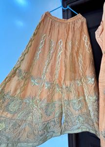 Peach Embroidered Kurta Set with Dupatta