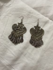 Exquisite Oxidized Silver Dangle Earrings