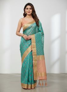 Silk Cotton Saree With Blouse