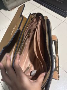 Brown Handbag with Handle Wear