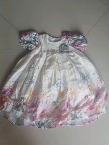 Cream Floral Print Gown