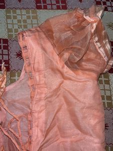 Elegant Peach Embroidered Saree