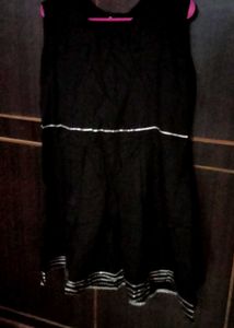 Elegant Black Kurta with Silver Trim