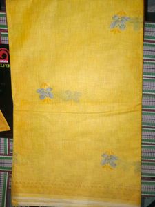 Yellow cotton(sutti) saree